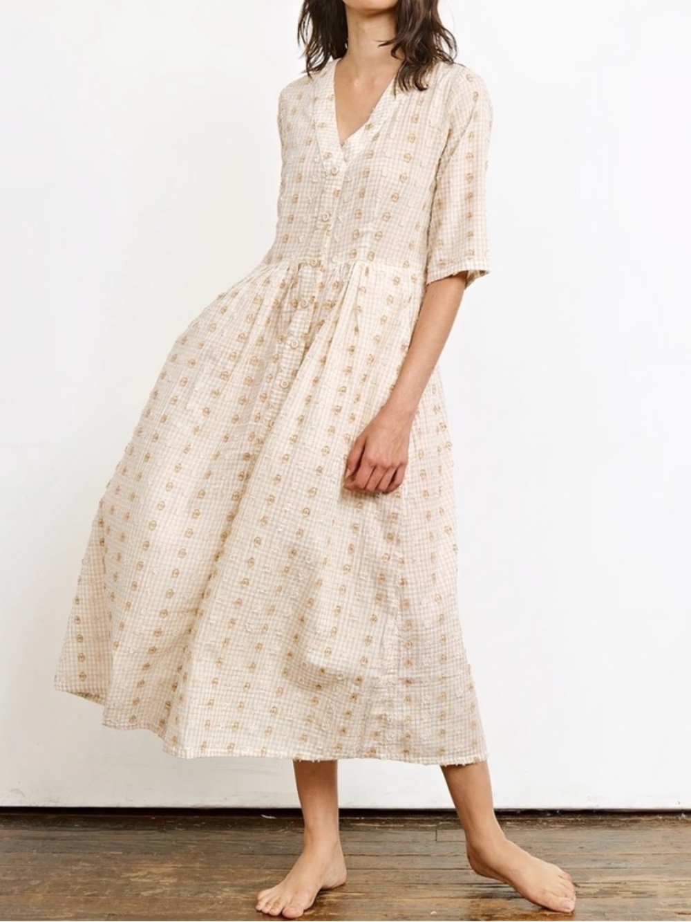 Ace & Jig Lee Lee Dress in Fitzroy Print Button-Up Maxi Anthropologie Boho Chic